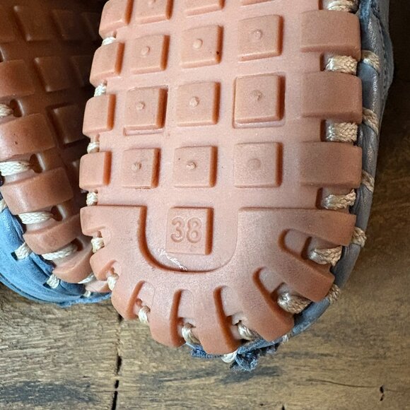 Spring Step Fusilade blue leather cutout mules slip-on shoes women's 38 / 7.5–8 - Picture 5 of 8